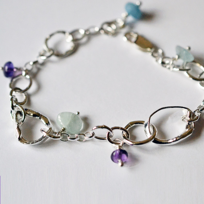 Silver gem drop bracelet Silver gem drop bracelet