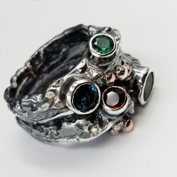 Two Glyderau rings being worn together